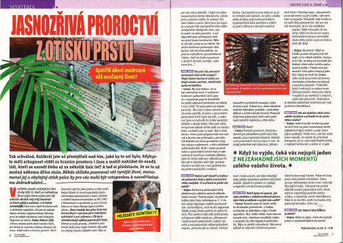 Článek v časopise ZÁHADY ŽIVOTA - 2